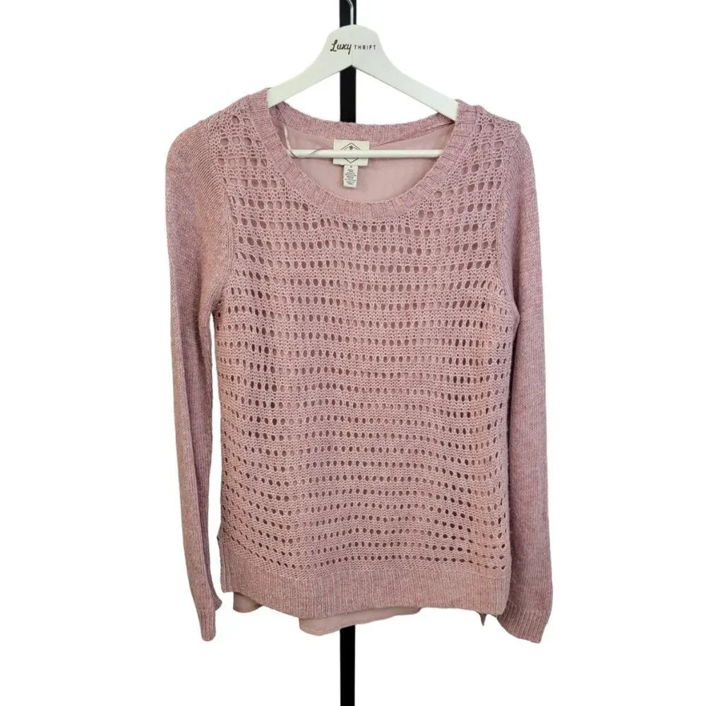 St. Johns Bay Womens Knit Sweater Size Small Pink